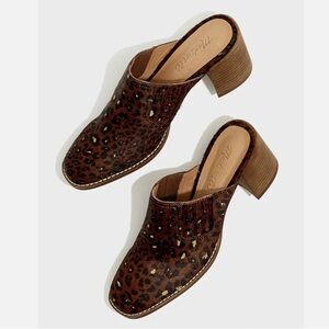 Madewell The Carey Mule in Painted Leopard Calf Hair size 10